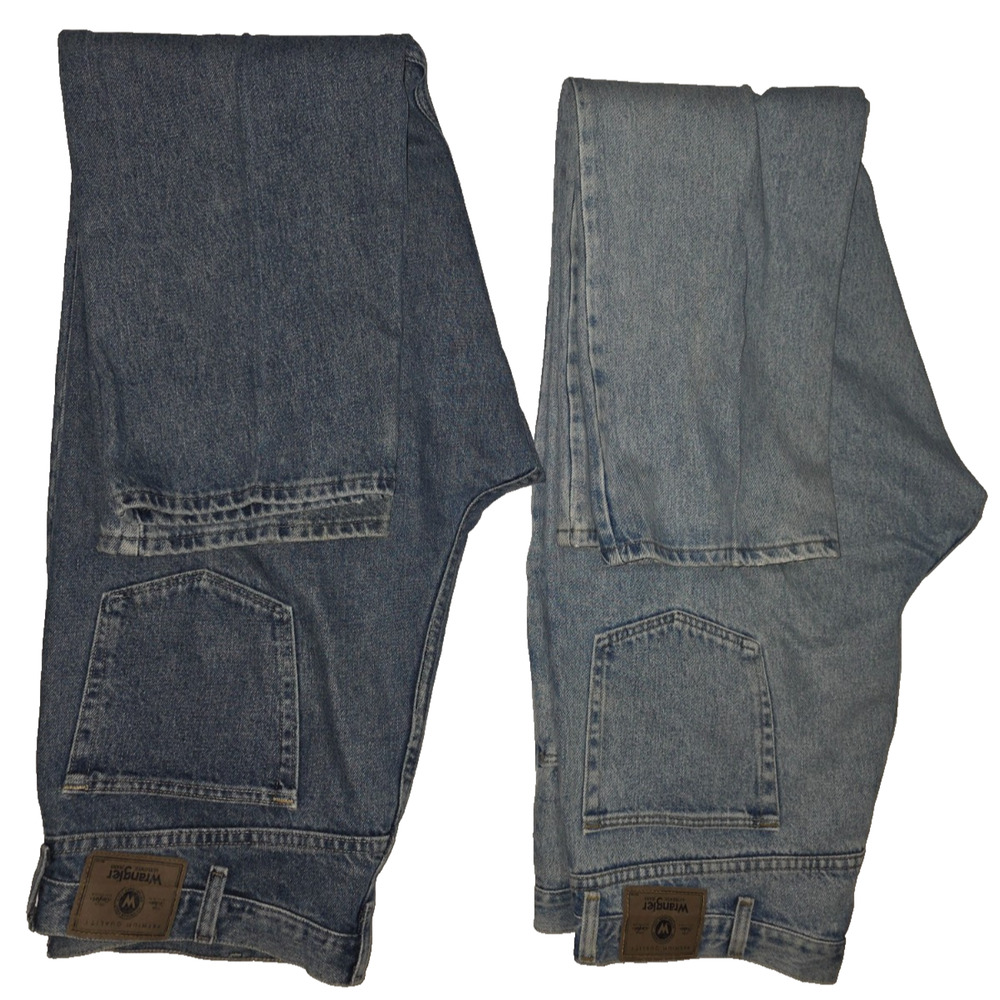Lot of 2pcs Wrangler Men’s Blue Straight Leg Casual Style Jeans Size 40x32 M020 - Picture 5 of 16